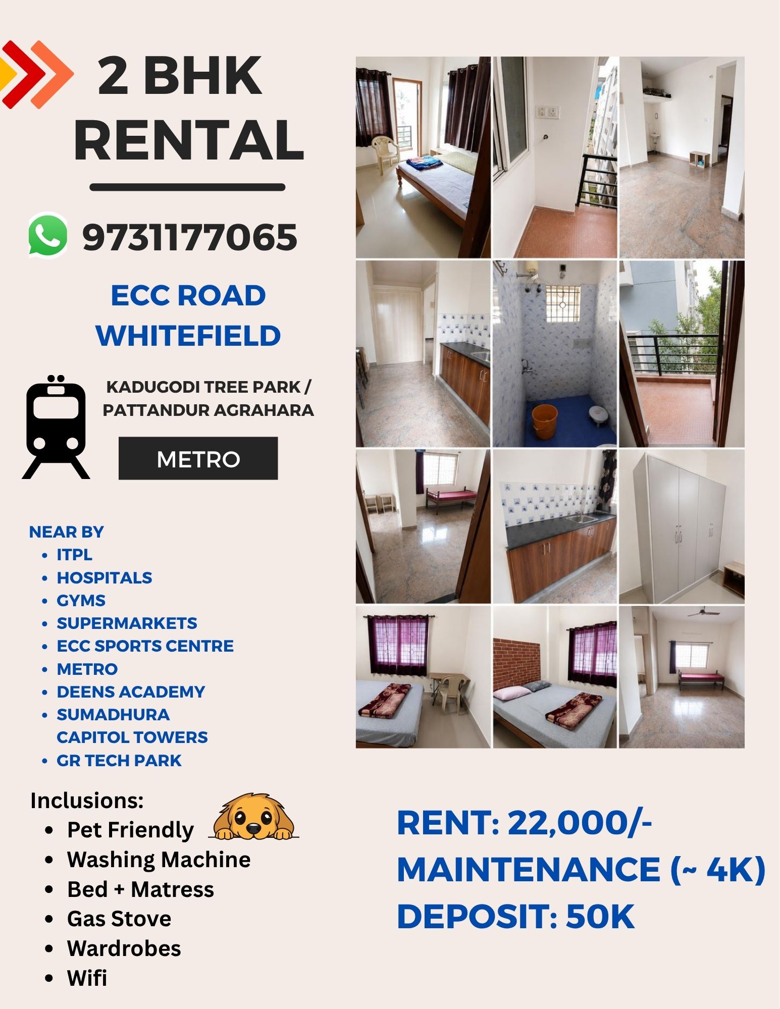 2 BHK in Whitefield